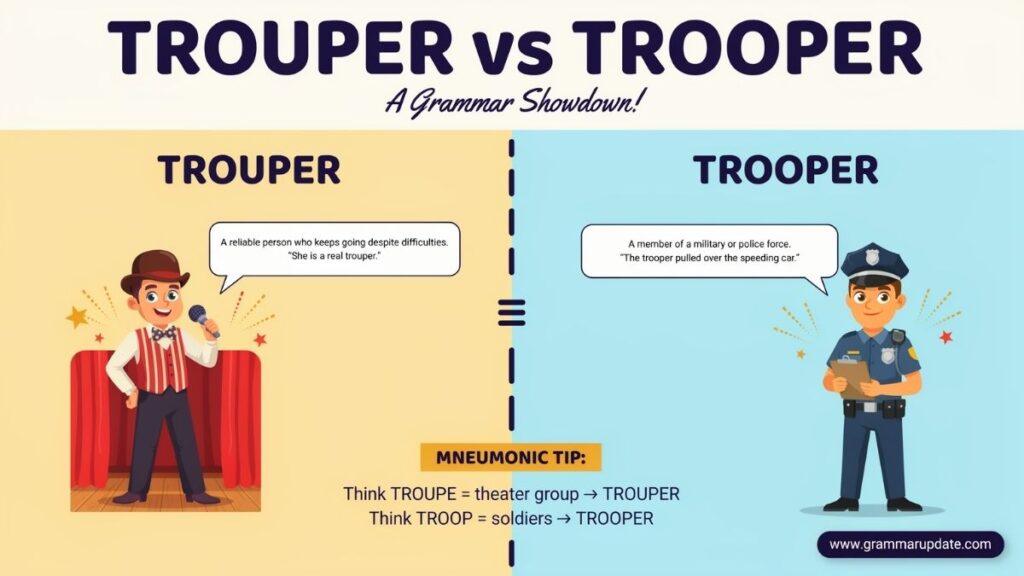 Commonly Confused Words Like Trouper vs Trooper