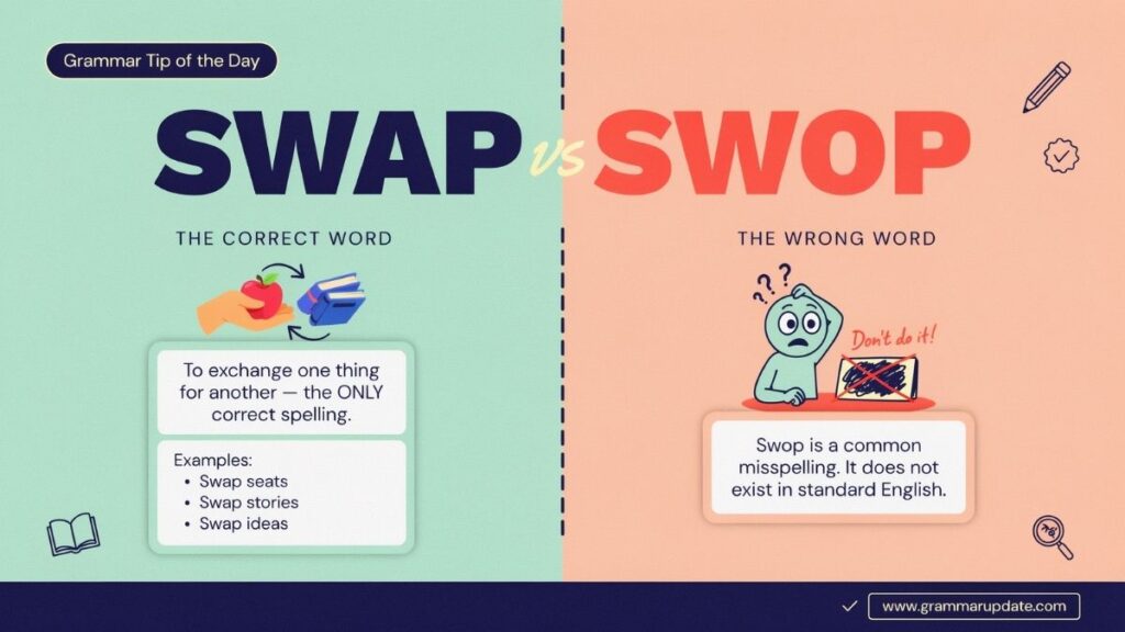 Swap vs Swop in British English and American English