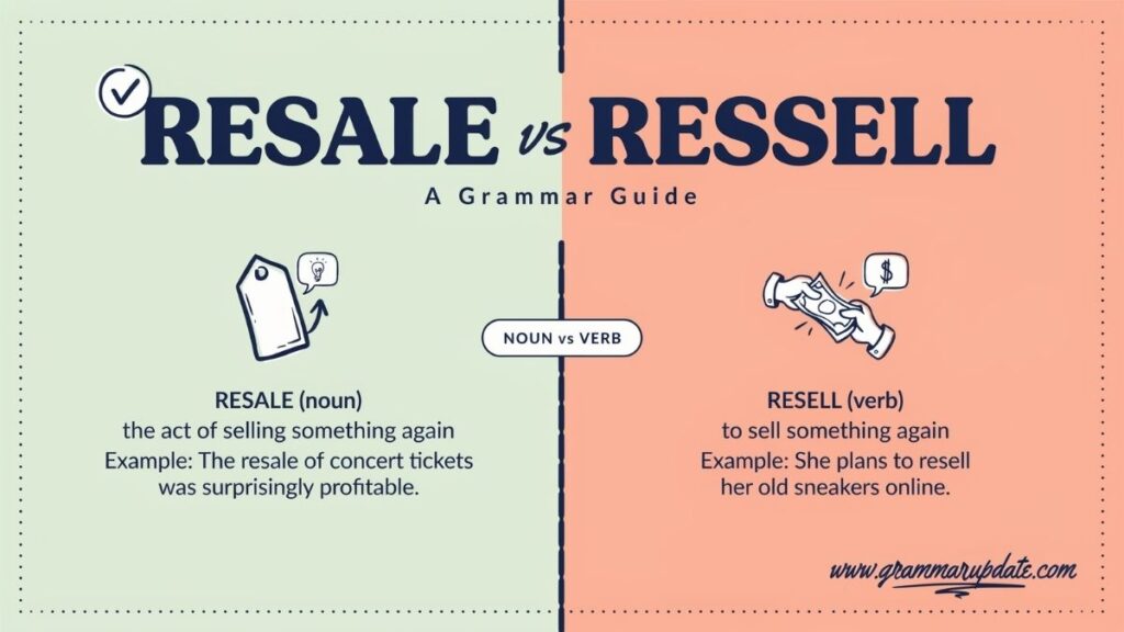 Resale vs Resell What's the Difference?