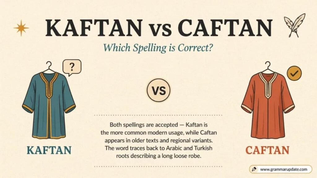 Kaftan vs Caftan Difference and Which one Is Correct?