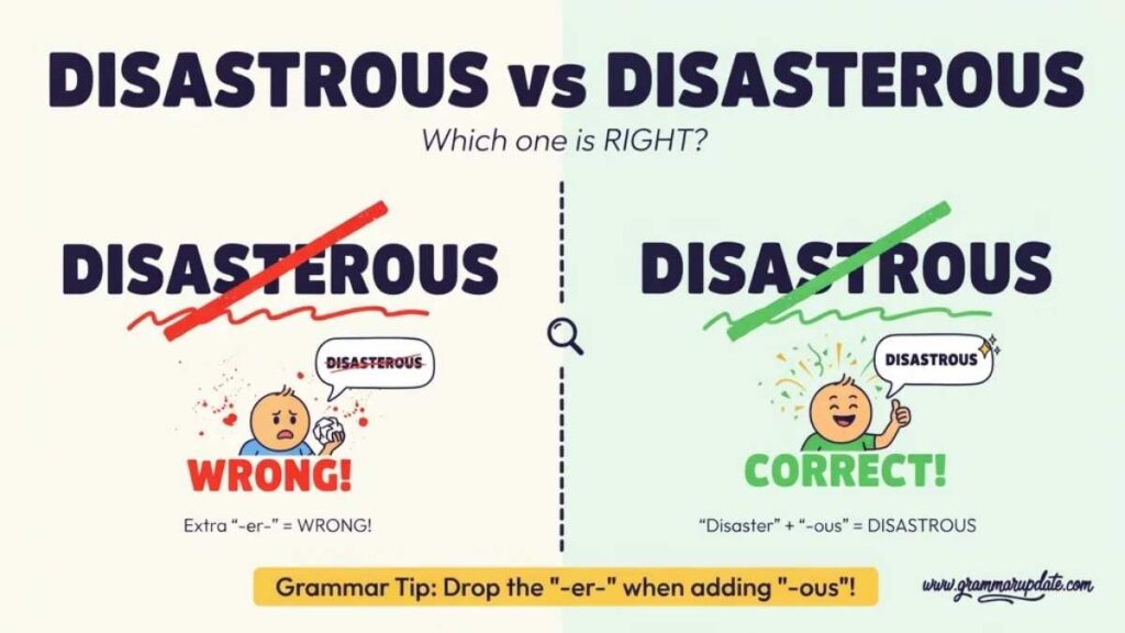 Disastrous vs Disasterous difference and usage ?