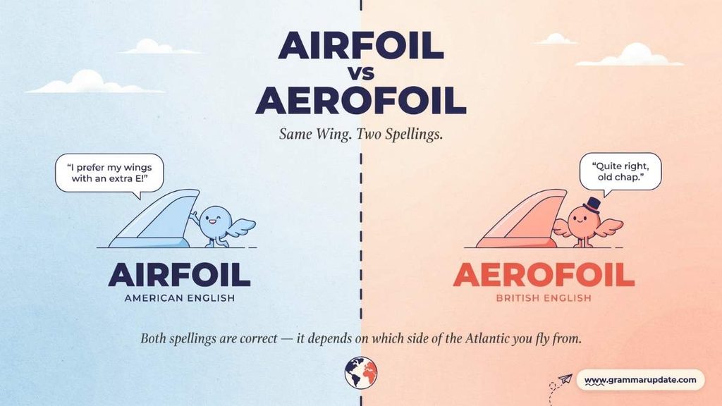 Airfoil vs Aerofoil American and British English
