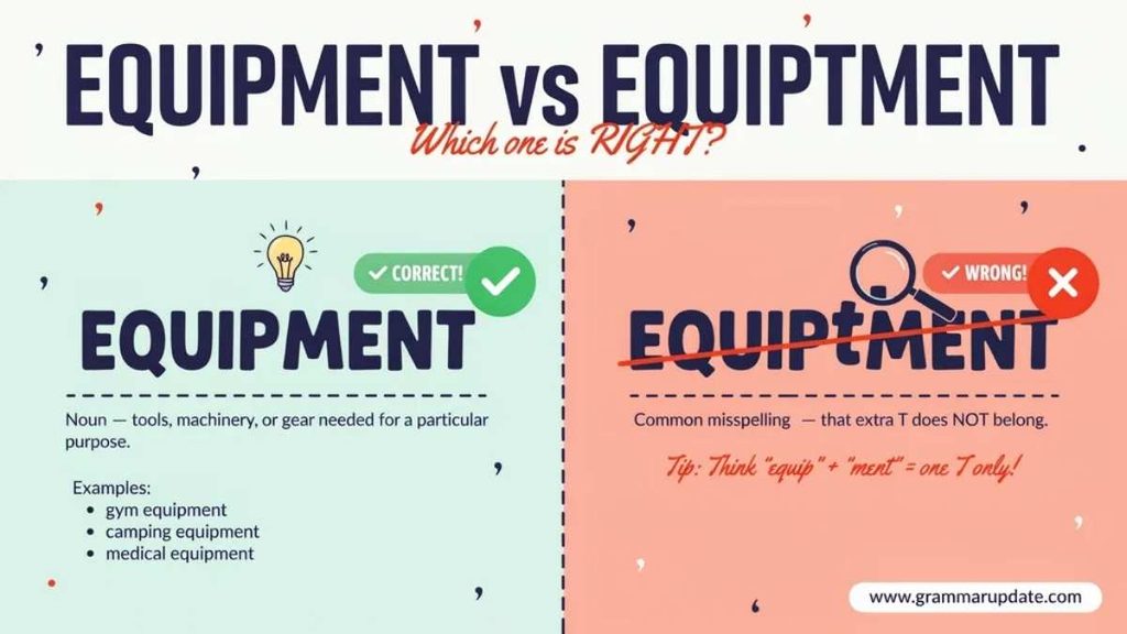 Equipment vs Equiptment Spelling in American and British English