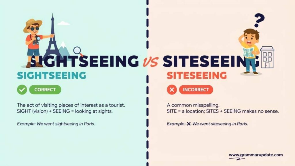 Sightseeing vs Siteseeing Which One Is Correct?