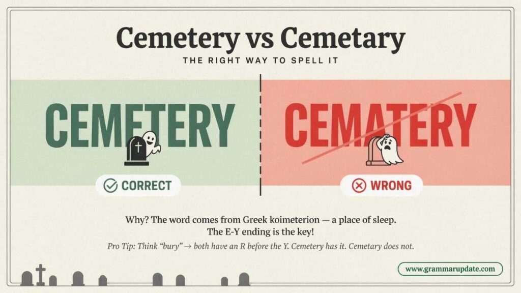 Cemetery vs Cemetary Which one Is Correct?