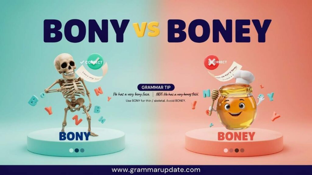 Bony vs Boney difference and usage ?