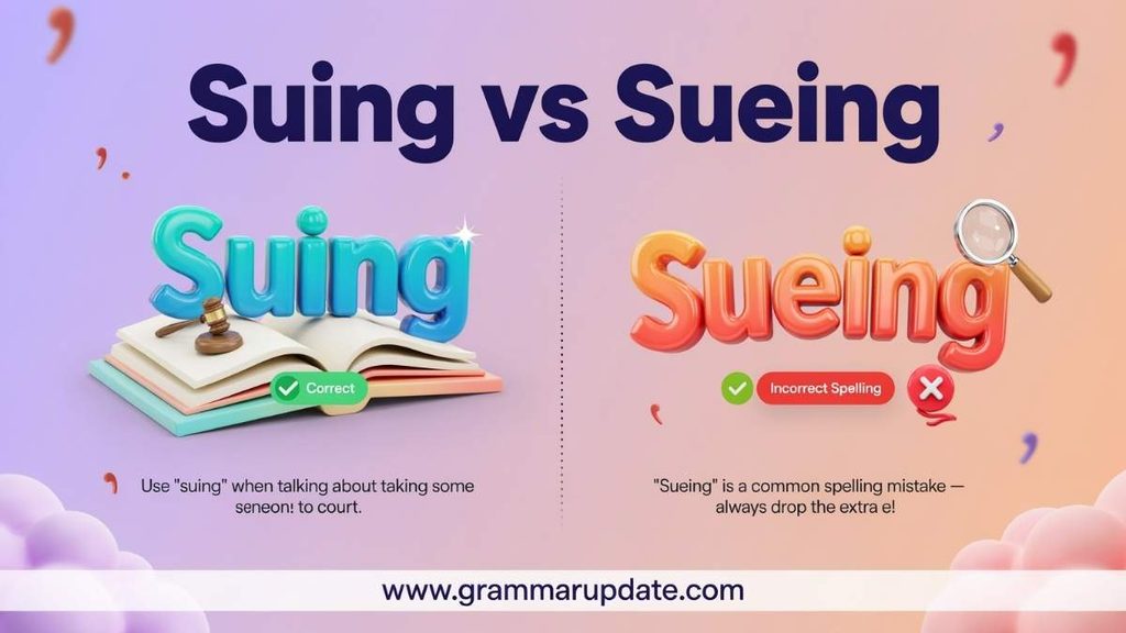 Suing vs Sueing Examples